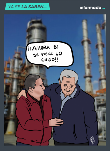 Cartón "Visita de AMLO a la Refinería en Tula" / Ya se la saben...
